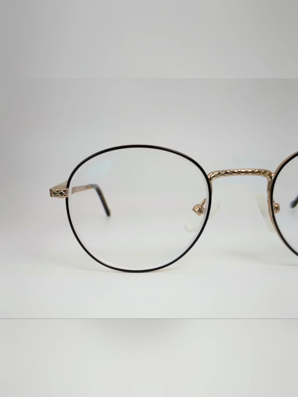 Mingus. Gold and Black Round Metal Eyeglass Frames - Women's Fashion